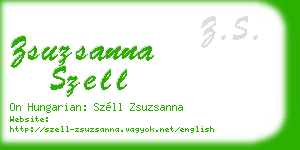 zsuzsanna szell business card