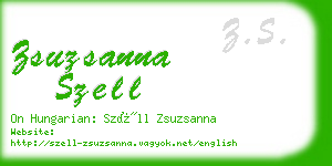 zsuzsanna szell business card